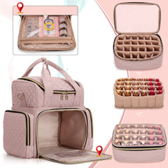 LUXJA Nail Polish Organizer with removable cases holds 24 bottles per case.
