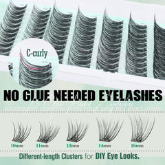 Lvmixwig wispy 10mm lash clusters closeup with natural curl for fluttery eyes