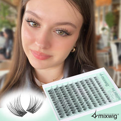 Lvmixwig wispy 12mm lash clusters closeup providing layered fullness