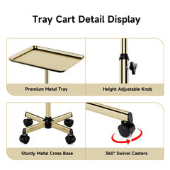LWADALN Salon Tray adjustable height range supports seated or standing work.