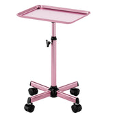 LWADALN salon tray cart pink front view highlights sturdy metal construction for durable daily use.