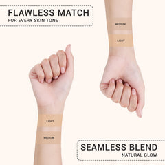 Flawless Radiance By Luxe Blend SPF50-tube enables on-the-go touch-ups with protection.