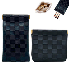 lyblissor pocket cosmetic bag in black, compact purse organizer for daily makeup essentials.