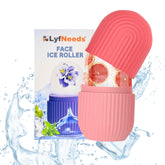 LyfNeeds Face Ice Roller pink closeup showing soothing cooling benefits for refreshed skin.
