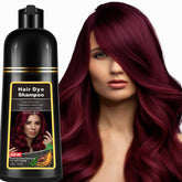 Lymznus Dark Wine Red Shampoo bottle shows at-home color in one step.