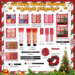 LYNEMOGA Makeup Advent Calendar 2025 daily hole opening reveals surprise beauty items.
