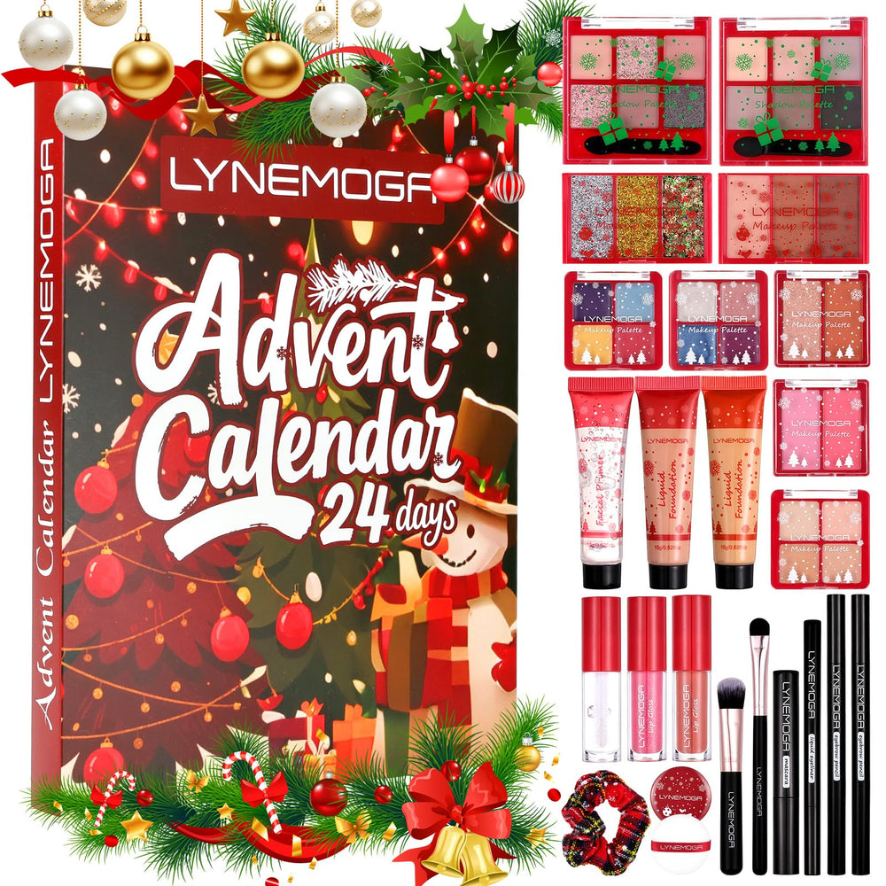 LYNEMOGA Makeup Advent Calendar 2025 front packaging highlights festive gifting appeal.