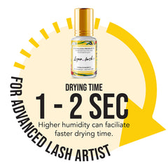 Lyon Lash performance glue 1-2 second dry time demonstrated for lash artists