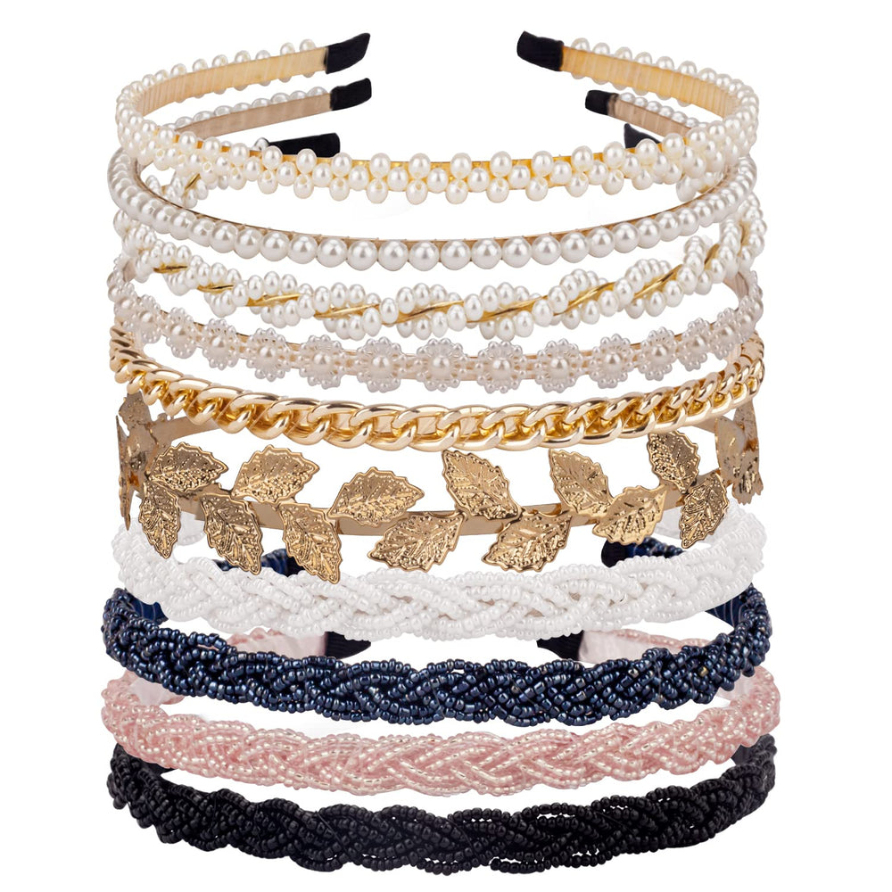 LYroo pearl headbands collection closeup showing elegant beads for daily wear