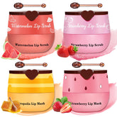 LZXLUKGIR strawberry lip scrub image shows smoothing exfoliation for softer lips