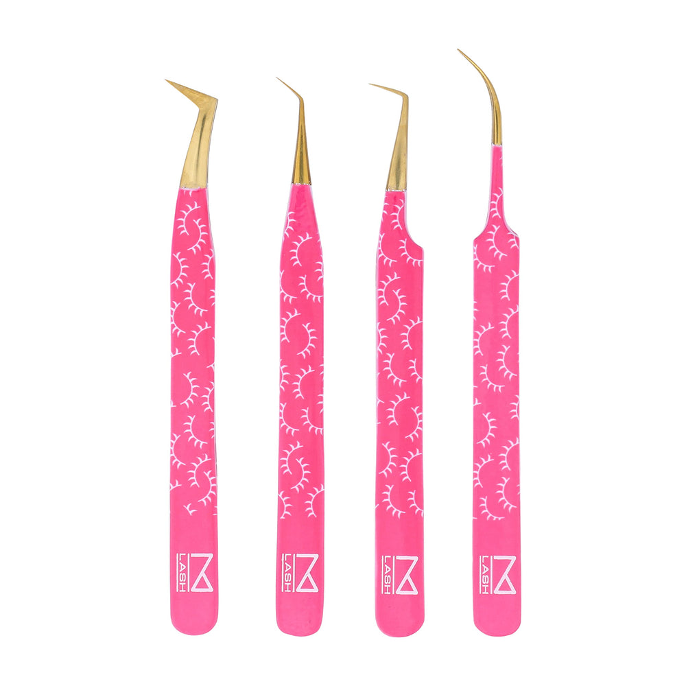 M LASH fiber-tip tweezers close-up for precise lash placement during extensions.