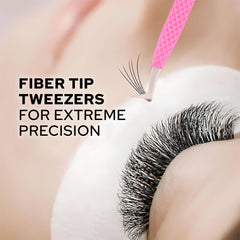 M LASH isolation tweezers ready for careful lash separation.