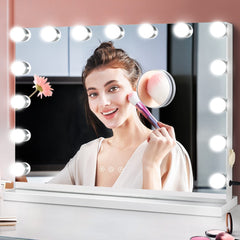 M MIVONDA 2-in-1 desktop and wall-mount vanity mirror saves space