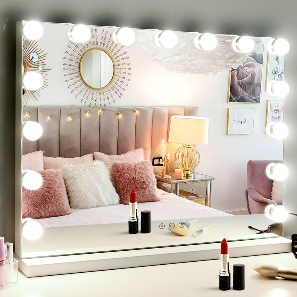 M MIVONDA Hollywood vanity mirror with 15 LED bulbs for bright, even makeup lighting