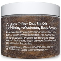 M3 Naturals Arabica Coffee Scrub application on hands demonstrates gentle scrubbing and moisturizing duo