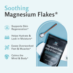 M3 Naturals magnesium flakes close-up highlighting skin-friendly minerals and hydration.