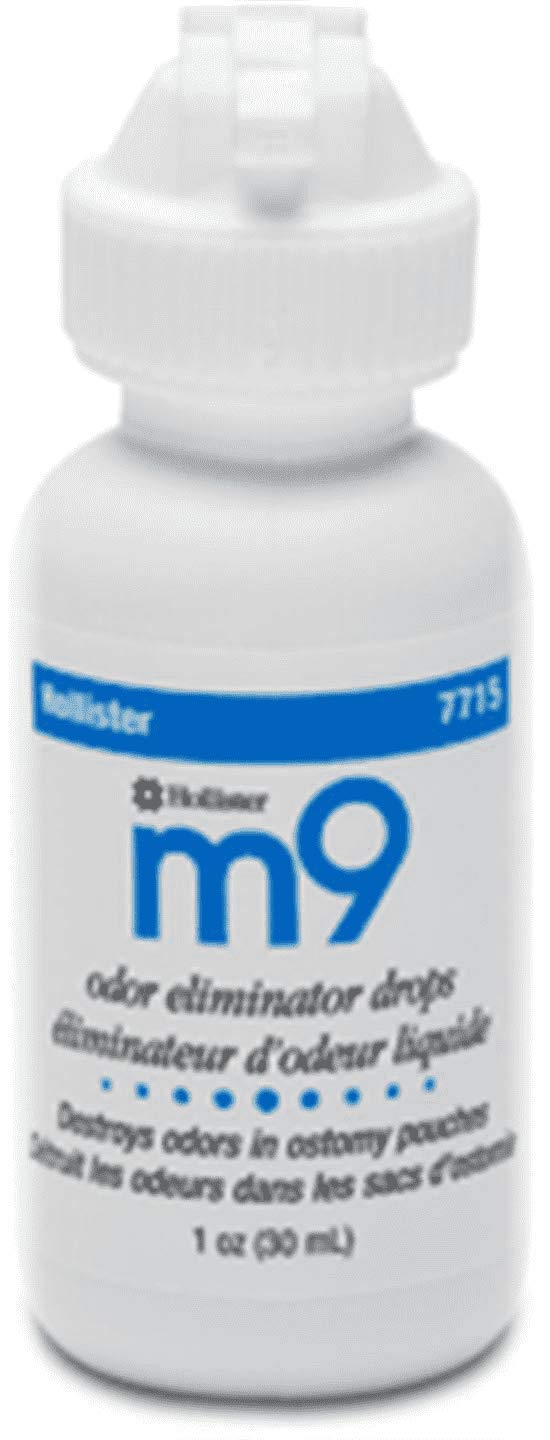 M9 odor eliminator drops bottle front view for easy home odor control