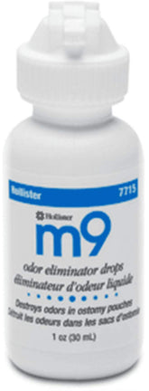 M9 odor eliminator drops bottle front view for easy home odor control