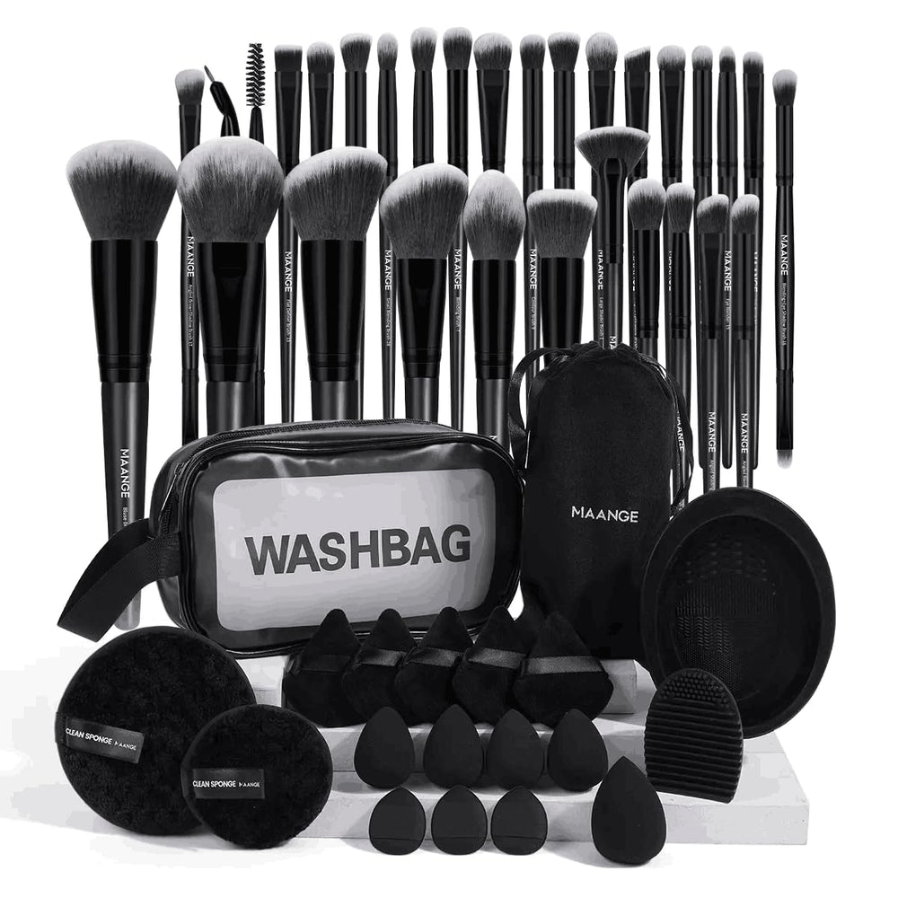 MAANGE 49pc makeup brush set for precise foundation and detailing