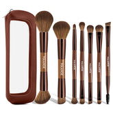 MAANGE 7-pcs foundation brush set with bag for organized on the go makeup routines