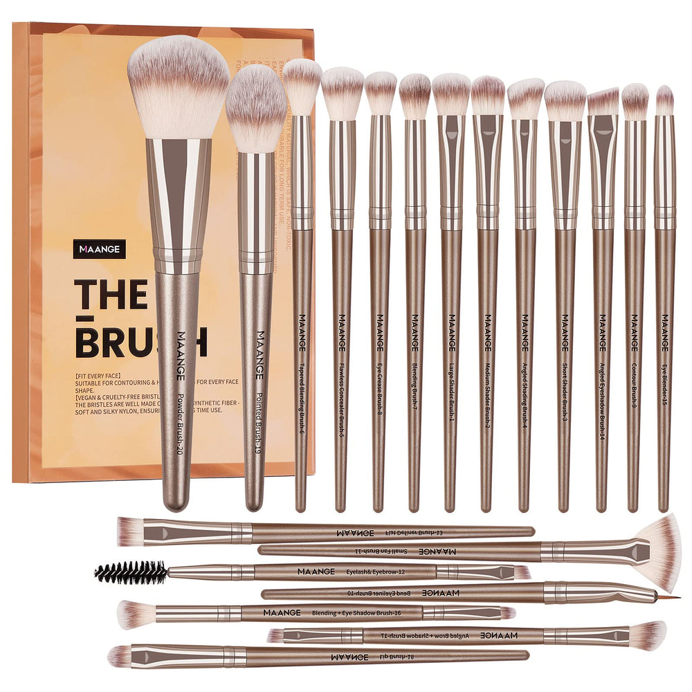 MAANGE makeup brushes set 20pc bristles deliver flawless foundation blending