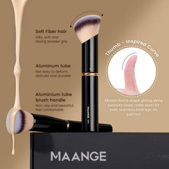 MAANGE soft synthetic bristles closeup highlighting gentle blending