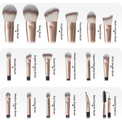 MAANGE premium synthetic bristles coffee brushes for soft blendable makeup