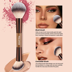 MAANGE soft synthetic bristles provide gentle, hypoallergenic makeup application.