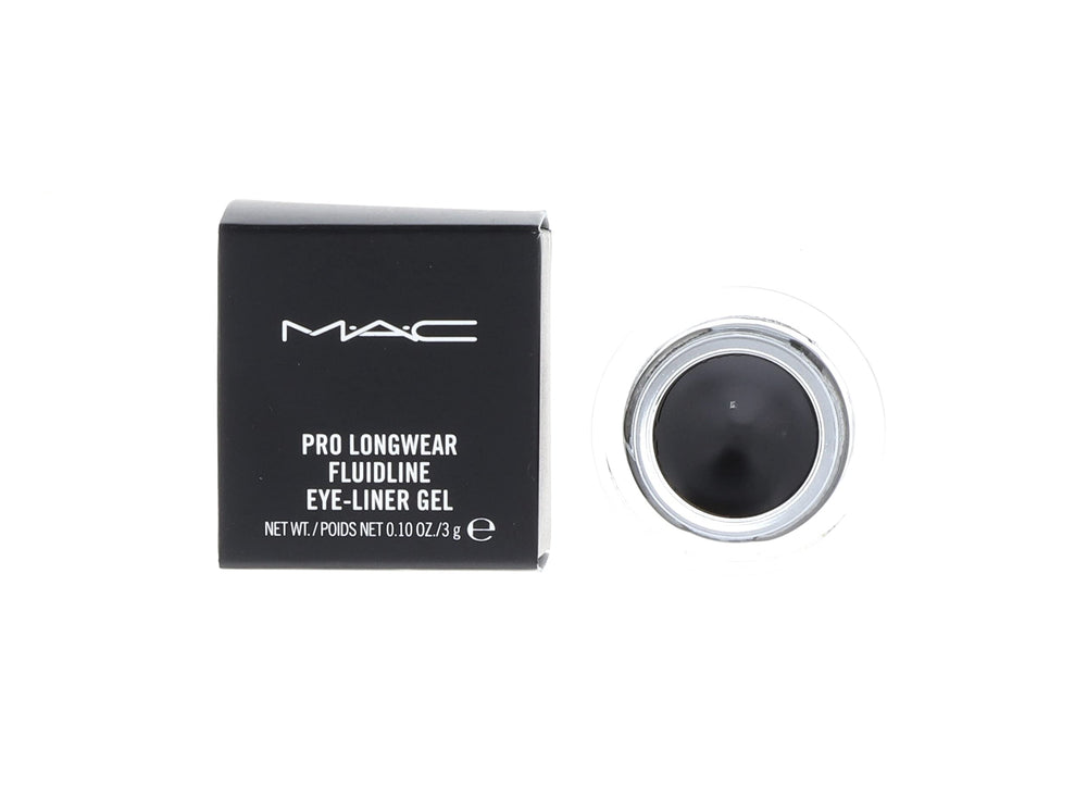 MAC Fluidline Blacktrack closeup shows precise gel liner for crisp lines.