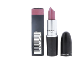 MAC Lustre Lipstick Syrup sheer color swipe shows buildable texture.