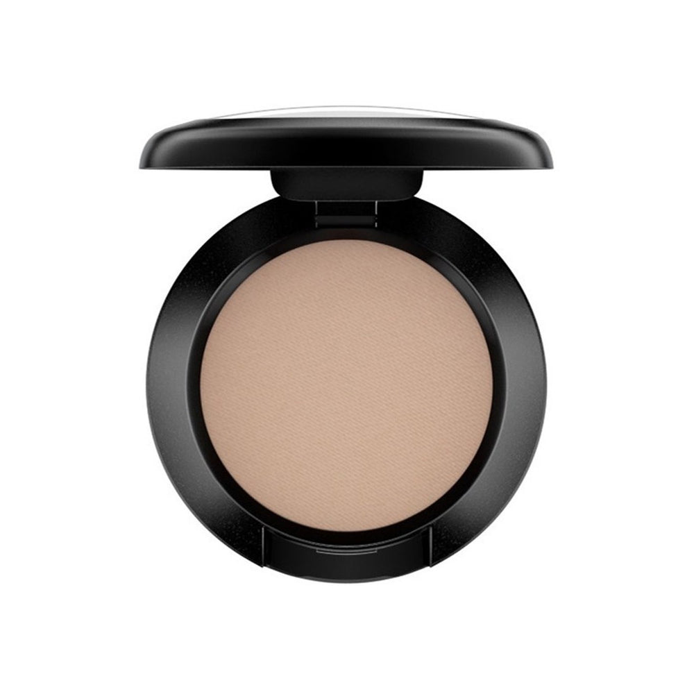 MAC Omega matte eyeshadow shown in tube packaging for easy, buildable neutral color on all skin tones