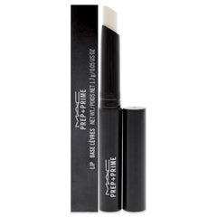 MAC Prep + Prime Lip tube closeup shows a color-free base for smoother lip products.
