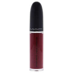 MAC Retro Matte Lip Colour Dance With Me swatches reveal rich cranberry red shade