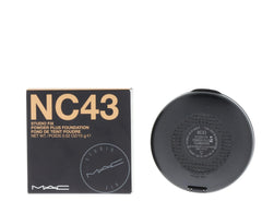 MAC Studio Fix Powder Plus Foundation NC43 swatches demonstrate shade match for flawless skin.