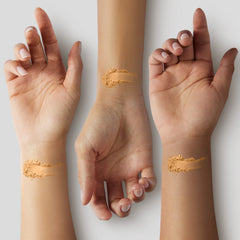 MAC Studio Fix Powder Plus Foundation NW43 on portrait skin highlights refined pores with a natural matte look.