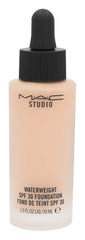 MAC Studio Waterweight foundation swatch on skin demonstrating NC20 shade