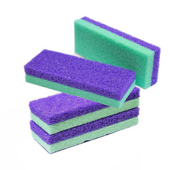 Maccibelle Salon Foot Pumice Pack 4 eases rough calluses for smoother heels during at-home pedicures.