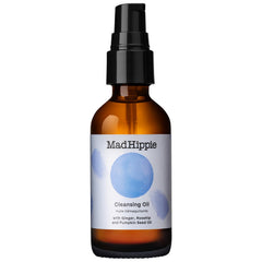 Mad Hippie cleansing oil bottle pour illustrates gentle cleansing for radiant, hydrated skin