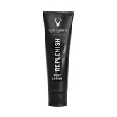 Mad Rabbit Replenish tattoo body lotion bottle shows lightweight daily hydration.