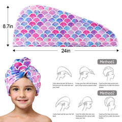 MADHOLLY hair towel wrap with button secure during routines