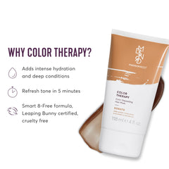 Madison Reed Color Therapy Dorato tube-closeup highlights color-depositing nourishment for refreshed tones.