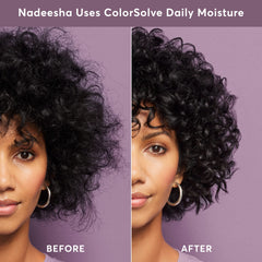 Madison Reed Daily Moisture Conditioner application on mid-lengths for detangling.