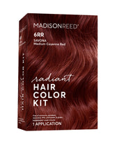 Madison Reed Radiant Color Kit packaging shows all-in-one dye system for convenient home coloring.