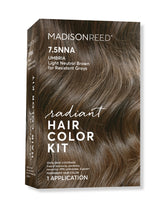 Madison Reed Radiant Color 7.5NNA Umbria Brown bottle for precise gray coverage.