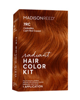 Madison Reed Radiant Color Kit 7RC Light Ginger Red swatch showing vibrant shade.