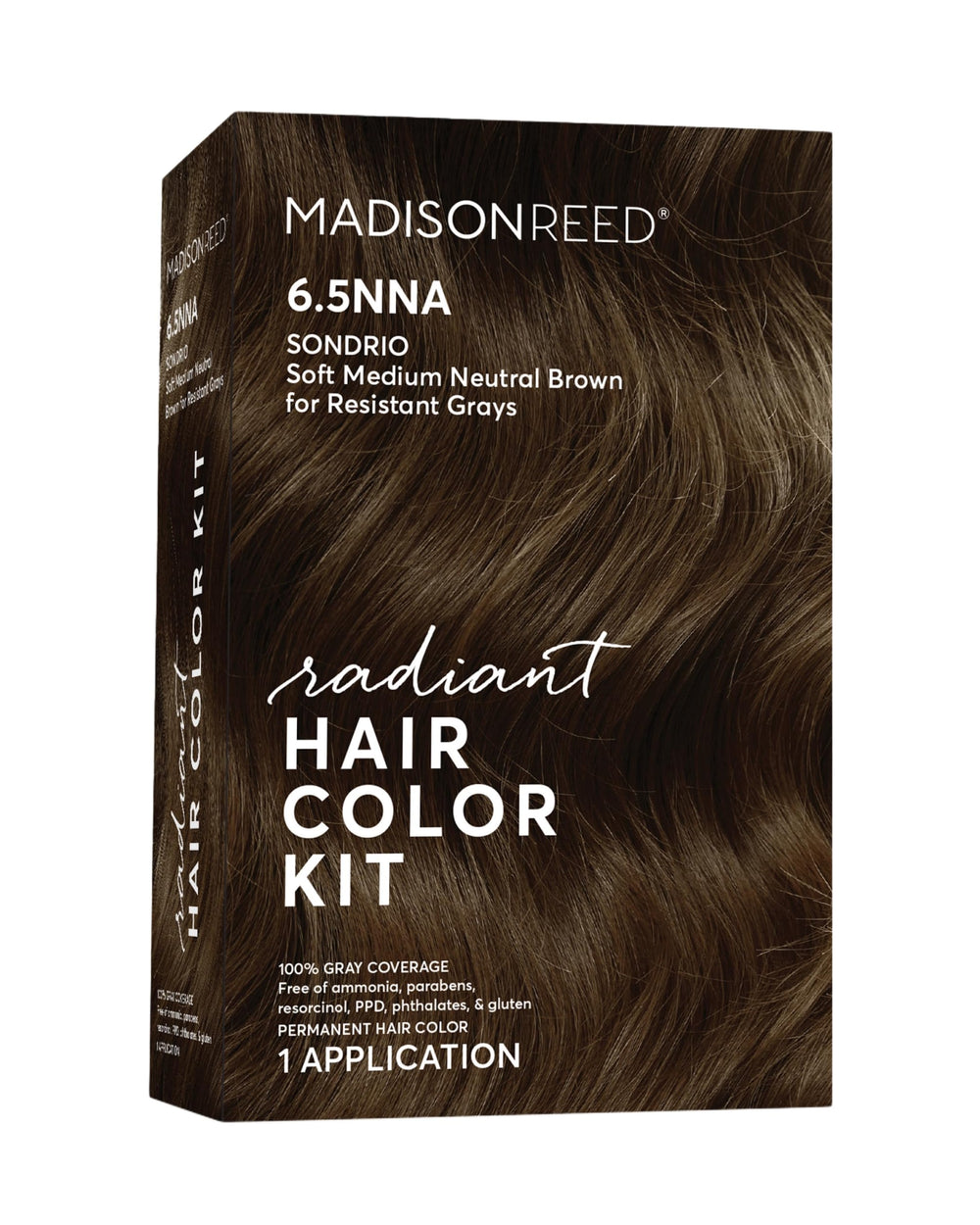 Madison Reed Radiant Color Kit box shows shade options for at-home color results