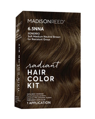Madison Reed Radiant Color Kit box shows shade options for at-home color results
