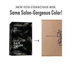 Gloves and brush from Madison Reed Radiant Color Kit enable clean, precise application.