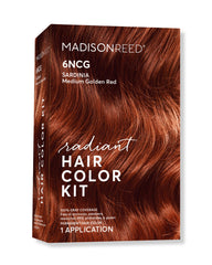 Madison Reed Radiant Color Kit packaging shows Sardinia Red shade for gray coverage
