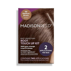 Madison Reed Root Perfection Savoca 6N kit with dual-applications for seamless gray root coverage.